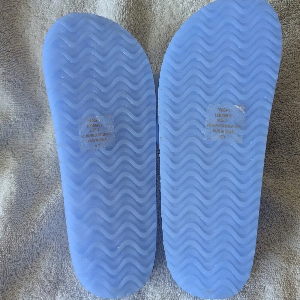 Madden Girl Teddy Jelly Sandals Blue Size 8 NWT - Picture 4 of 5